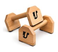 Uzman Barras de flexión de madera paralelas push up bars calistenics | Madera maciza, pies de goma antideslizantes, mango redondo ergonómico, ideal para calistenia y entrenamiento de pie de mano