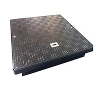 Uzman-Versand D400 Tapa de pozo o alcantarilla con marco, transitable, (48 x 48 cm )