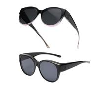 Uzndq 2 piezas de gafas de sol, gafas de sol sobre gafas normales, protección UV, ligeras para personas que llevan gafas