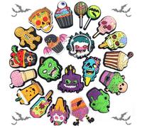 UZNIYTR Colgantes de zapatos, 20 dijes de zapatos de Halloween decoración de zapatos de terror, dijes de cocodrilo para adultos, accesorios de pulsera, regalos de cumpleaños para niños, Caucho