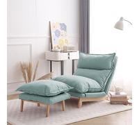 UZSPAC Sillón Lectura Cómodo Sillón Lectura con Reposapies Butacas de Salon Reclinable hasta 90°-180° Ideal para Ver la TV Leer (Color : Mint Green)