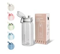 UZSPACE Botella de agua deportiva para niños, 600 ml, a prueba de fugas, apta para lavavajillas, botella deportiva con una sola mano, para niños, niñas, para escuela, universidad, exterior