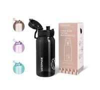 UZSPACE Botella de agua deportiva para niños, 600 ml, para escuela, universidad, exterior, apta para bebidas carbonatadas, a prueba de fugas, apta para lavavajillas, botella deportiva con tapa