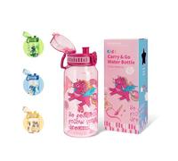 UZSPACE Cantimplora infantil a prueba de fugas, botella de agua de 600 ml, botella de unicornio para niñas, botella de tritan sin BPA, botella infantil con manejo con una sola mano, para escuela