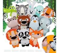 UZSUZZ 12 Piezas Globos Animales De La Selva, Globos Helio Animales, Globos Cumpleaños Animales, Globos Con Temática De Animales De La Selva Decoracion Cumpleaños Infantil