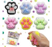 UZSUZZ 6 Piezas Juguetes Squishy Pata de Gato, Antiestrés de Silicona para Apretar, Juguetes Squishy para Aliviar la Ansiedad Regalos de Cumpleaños para Niños y Adultos Juguete Relax Niños Colegio