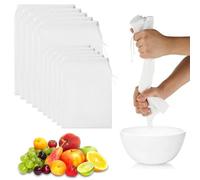 UZSUZZ Bolsa de Leche de Nuez 10 Bolsa de Colador Reutilizable Filtro para Leche Vegetal Colador Bolsa de Leche de Nuez Lavable Para Queso,Zumo de Frutas,Café,Nueces,Escurridor Verduras