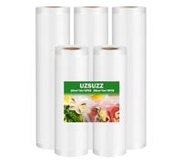 UZSUZZ Bolsas Vacio Alimentos 5 Rollos bolsas Envasar al Vacio Alimentos De Película 20x2/28x3/x300CM BPA Free,Para Sous Vide Cocina & Embasadoras Vacio Alimentos Sellador de Bolsas