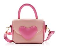 UZSUZZ Bolso Infantil Rosa para Niña, Bolsa de Mano con Diseño de Corazón y Correa Ajustable, Perfecto para Niñas de 2 a 8 Años, Bolso Niña Pequeña, Regalo Ideal