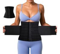 UZSUZZ Faja Reductora Mujer Abdominal Lumbar, Fajas Reductoras Abdomen Adjustable, Cinturón Lumbar Abdominal para Fitness y Deporte, Cintura Entrenador Cintura Entrenador Sauna (Negro, X-Large)