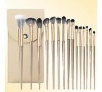 UZSUZZ Kit de Pinceles Maquillaje Profesional 15 Piezas | Pinceles Sintéticos Suaves para Ojos, Base y Colorete | Set Completo para Uso Diario y Profesional con Bolsa Cosmética