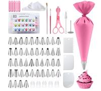 UZSUZZ Kit Reposteria y Pasteleria 83 pcs boquillas manga pasteleraJuego de mangas pasteleras y puntas reutilizable para Decoración de Tartas Cupcakes Galletas, Repostería Utensilios
