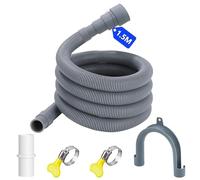 UZSUZZ Manguera Desague Lavadora 1.5m, Manguera de Desagüe Universal con Soporte Conector y Abrazadera, Tubo Desague Lavadora, Desague Lavadora para lavadora y lavavajillas (1.5/2 m)