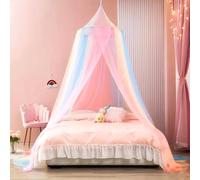 UZSUZZ Mosquitera para Cama Mosquitera Cama Toldo de Cama arcoíris Arco Iris Mosquitera Viaje mosquitera para Cama Infantil para Viajar y en Casa Interior Al Aire Libre.