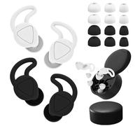 UZSUZZ Tapones Oídos Ruido Dormir 2 Pares Tapones Oídos Ruido Dormir de Silicona anti ronquidos de Ruido SNR 28dB de reducción del ruido 12 Almohadillas de Recambio y tamaños S/M/L Para Dormir, Viajar