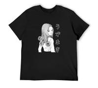 Uzumaki Kirie Goshima Uzumaki Junji Ito Horror Manga Hombre Negro Camiseta Camiseta Unisex, Negro , S