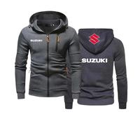 UZVKAVJP Chaqueta Deportiva con Capucha para Hombre para SU.ZU.K.I con Bolsillos Abrigos Sudadera con Cremallera Completa Sudaderas De Primavera Y Otoño Ropa-Dark Grey||M