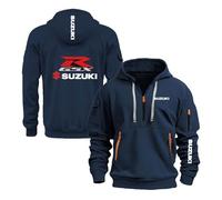 UZVKAVJP Sudadera con Capucha De Entrenamiento para Hombre SU.ZU.K.I Chaquetas De Primavera Y Otoño Camisetas De Manga Larga Sudadera con Capucha con Media-Dark Blue||XL
