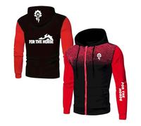 UZVKAVJP Sudadera con Capucha para Hombre Chaquetas De Primavera Y Otoño The H.or.d.e Cremallera Completa Abrigos Entrenamiento Estampado Cárdigan Prendas-HongSe||m