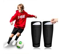 UZYXC 1 Par de Medias Fútbol con Bolsillo Espinillera, Calcetines Anti-Deslizamiento para Niños, Elástico sin Pie, Ideal para Partidos y Práctica, Diseño Seguro para Porteros y Jugadores Jóvenes