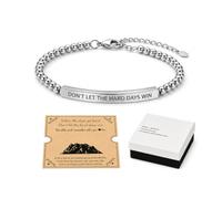 UZYXC 1 Pieza Pulsera Motivacional Grabada, Don't Let The Hard Days Win, Ajustable Unisex, Acero Inox, Con Tarjeta De Frases Motivadoras Y Caja De Regalo, Para Consuelo, Regalo Animador