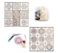 UZYXC 18 Plantillas de Mandalas, Plantillas de Mandalas para Decorar Paredes, Plantillas de Pintura de Mandalas para Manualidades, Arte Decorativo, Álbumes de Recortes, Adornos