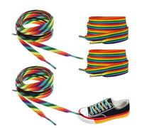 UZYXC 2 Pares de Cordones Arcoíris LGBTQ Pride, Diseño Diagonal y Rayas Transversales para Zapatillas Deportivas, Botas, Accesorios para el Festival CSD