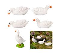 UZYXC 5 Piezas Figuras Patos Set, Decoración Jardín Patitos Estatuas, Resina, Pequeño Para Acuario, Estanque, Maceta, Flotante, 3D, Original, Para Exterior, Colorido