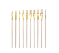 UZYXC 9 Pinceles de Alta Calidad con Punta Plana y Fina, Juego de Pinceles para Cerámica y Porcelana, Para Pintura Acrílica, Esmaltes y Técnicas de Decoración, Ideal para Aficionados y Proyectos DIY