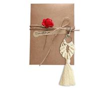 UZYXC Caja regalo para organizadores de bodas, contiene un colgante de macramé hecho a mano y una tarjeta de felicitación, perfecta para preguntas a las damas de honor y agradecimientos