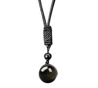 UZYXC Colgante Amuleto de Obsidiana Dorada en Forma de Disco (16mm), Con Cordón Ajustable, Pieza Única de la Naturaleza, Regalo con Profundo Significado Personal
