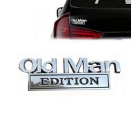UZYXC Emblema de Coche Old Man Edition 100x33mm, Pegatina Metálica 3D de Aleación de Zinc, Chapita Divertida Impermeable y Antioxido para Paragolpes, Portón Trasero