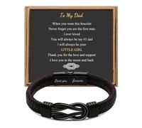 UZYXC Pulsera de Cuero para Hombre Grabada Te Amo - Regalo para Papá, Esposo, Hijo, Amigo - Idea para Cumpleaños, Día del Padre, Navidad
