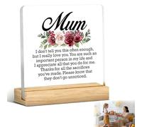 UZYXC Regalo para Mamá e Hija - Letrero de Madera "Te Quiero Mamá" - Detalle Personalizado para Madres, Cumpleaños, Día de la Madre