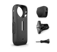 UZYXC Set Completo de Accesorios para Insta360 X5, Funda Integrada Protectora, Protector de Lente, Adaptador 1/4" para Montaje, Cambio de Batería Sin Quitar la Funda, Ajuste Perfecto