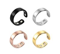 UZYXC Set de 4 Anillos & Anillos Magnéticos para Mujer - Anillo para la Anillo Magnético, Migraña, Relajación, Ayuda para Dormir, Terapia de Campos Magnéticos, Bienestar