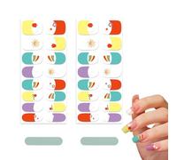 UZYXC Tiras De Uñas UV Curativo, Flores De Colores French Tip Gel Nail Strips, Pegatinas Para Uñas Decoración De Nail Art, Accesorios Para Diseño De Uñas Para Lámpara UV,Accesorios Para Diseño De Uñas