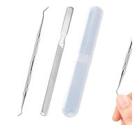 UZYXC Torno para Uñas Profesional con Lima 4 Caras 13cm + Extrautor Doble Punta 135mm, Acero Inoxidable para Uñas Gruesas/Encarnadas, Incluye Estuche Transparente, Color Plata Duradero