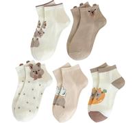 Uzztfa 5 Pares De Calcetines De Capibara De Dibujos Animados Calcetines De Algodón De Capibara Calcetines Finos De Algodón De Verano Calcetines Casuales Suaves para Mujeres Adolescentes
