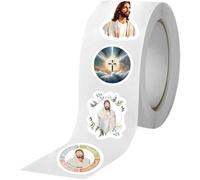 Uzztfa 500 Pegatinas Cristianas De Jesús, Rollos De Sellos para Sobres, Pegatinas con Versículos Bíblicos, Calcomanías Religiosas para Niños, Artículos Religiosos, Regalos Cristianos