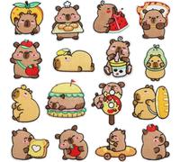 Uzztfa Parches Termoadhesivos para Reparar Ropa, 16 Piezas De Adorables Apliques Bordados De Capibara para Coser En Bolsos, Vaqueros, Chaquetas Y Zapatos