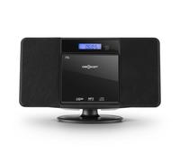 V-13 Cadena estéreo CD MP3 USB Radio Despertador negra montaje mural