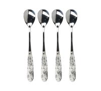 V&A Alicia en el País de las Maravillas Juego de 4 Cucharas de Té con Asas de Porcelana, Cucharas de Acero Inoxidable con Asas Decorativas y Caja de Regalo de Lujo
