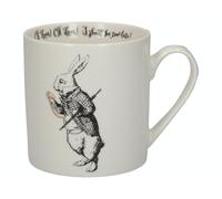 V&A Alicia en el país de las maravillas - Juego de taza en caja de regalo, porcelana, Oro blanco y negro., 350 ML