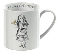 V&A Alicia en el país de las maravillas - Juego de taza en caja de regalo, porcelana, Oro blanco y negro., 350 ML