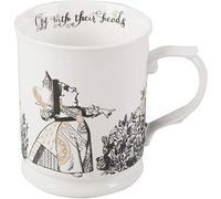 V&A V and A Taza con diseño de Queen of Hearts en Caja de Regalo, Porcelana Fina, Blanco/Negro