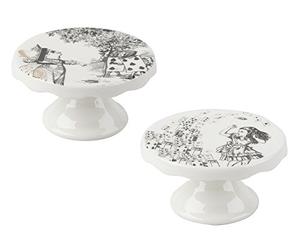 V&A Victoria & Albert Alicia en el país de Las Maravillas Mini Cake Pedestals, Blanco, Juego de 2