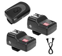 V BESTLIFE Disparador de Flash Conjunto de Gatillo de Flash Inalámbrico Control Remoto 433MHZ con 16 Canales 1 Transmisor+ 2 Receptores +1 Cable de Alambre de Sincronización