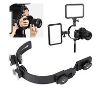 V BESTLIFE Vbestlife Forma de C Soporte de Montaje de Dual Zapatos Calientes, Soporte de Montaje de lámpara de Flash, Soporte para Cámara DV Videocámara Cámara DSLR.