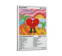 V BY N Póster de película de álbum Una Verano Sin Ti de Bad Bunny estilo vintage, decoración de habitación, decoración estética de dormitorio, póster de lienzo para dormitorio, 30 x 45 cm, estilo